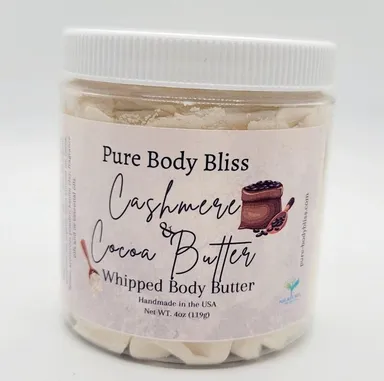Handmade Cashmere & Cocoa Butter Whipped Body Butter (8 oz Jar)