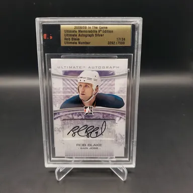 Rob Blake Ultimate Autograph Encased Card San Jose Sharks (Hockey)