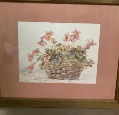 Original Jodi Jensen Floral Picture with frame