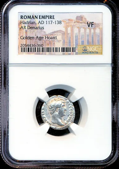 H72 NGC VF Hadrian 137-138 AD Roman Imperial Silver Denarius Ancient coin