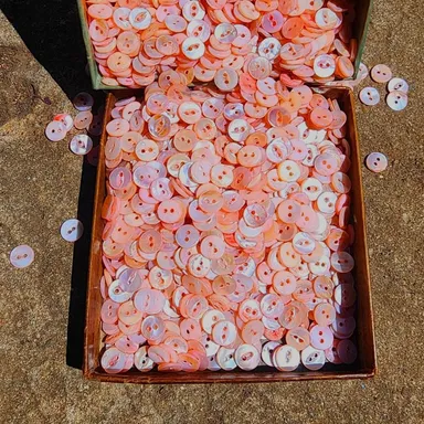 100 pink mother of Pearl buttons
