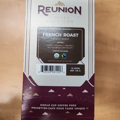Reunion Island Organic French Roast Soft Coffee Pods