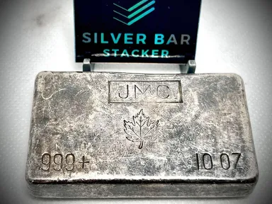 🔥 2K MINTED 🔥 10oz Johnson Matthey Poured Cast Silver Bar 🍁 JMC Maple Leaf