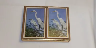 Vintage Canasta NEW SEALED Double Deck Egret White Birds Theme Playing Cards