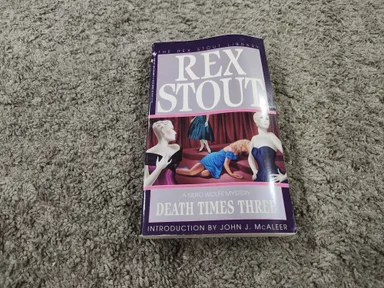 Nero Wolfe Ser.: Death Times Three by Rex Stout (1995, Trade Paperback)