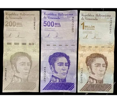 3 Venezuela 200,000 / 500,000 / 1 Millon Bolivares 2020