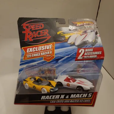 Hot Wheels Speed Racer Exclusive Ice Caves Racer X vs Mach 5 NEW 2-Pack! 2007