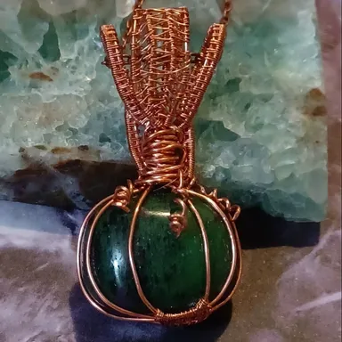 Jade pumpkin pendant