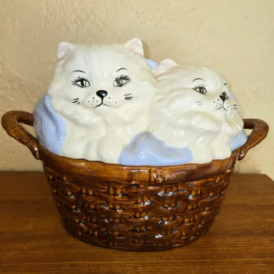 854. Kittens in a Basket Cookie Jar