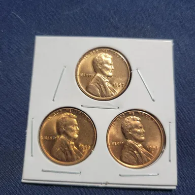 Red Wheat Penny Lot 1956D, 1957D & 1958D