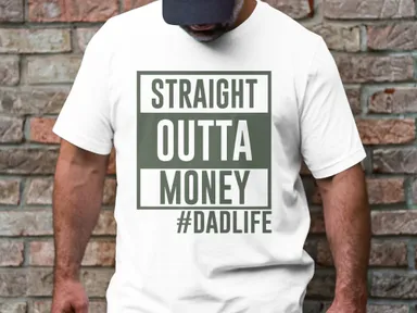 Straight Outta Money #Dadlife Adults/Kids Unisex Tshirt