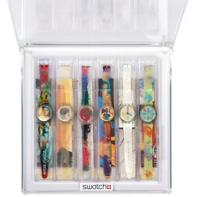 Vintage Swatch Artist’s Collection in Swatch display box 1997 Jo Whaley & More