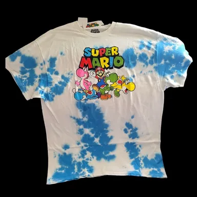 Super Mario Brother New T-Shirt Tie Dye Yoshi Nintendo Licensed With Tags Large
