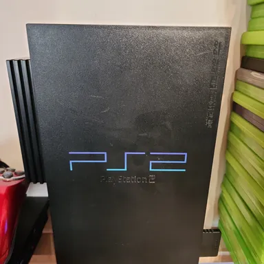 ps2 fat console with controller and cords