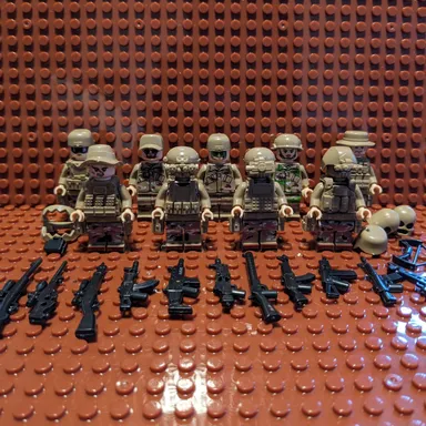 US Army - Custom Minifigures Military Forces Set with Weapons - Lego Compatible