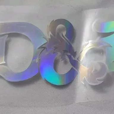 D+D Decal Sticker Silvery Dragon 5.5"×2", Brand New