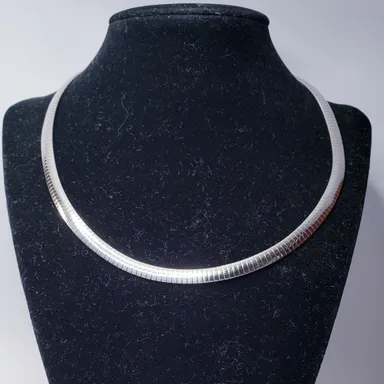 925 Sterling Silver Italian Omega Necklace 14"