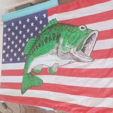 American bass fishing American flag