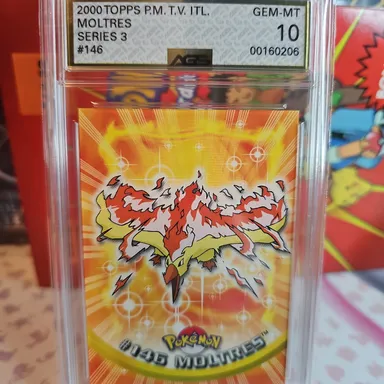 AGS Gem Mint 10 - Moltres #146 - 2000 Topps - Italian