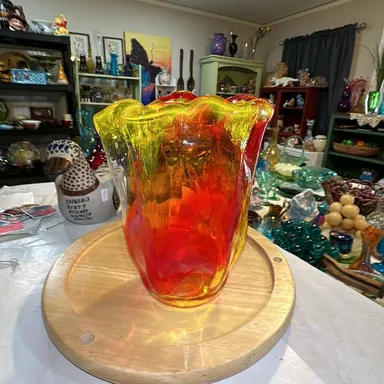 9704 Norleans Japan Art Glass Amberina