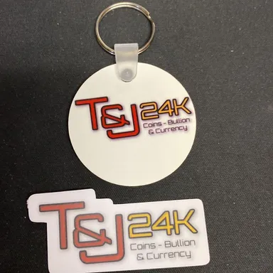 Sticker and key chain combo