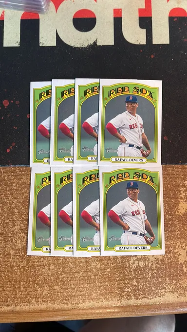 8 Card Lot Rafael Devers 2021 Topps Heritage Boston Red Sox MLB