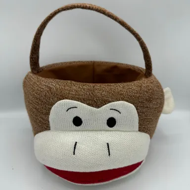 Vintage Plush Sock Monkey Basket by Dan Dee