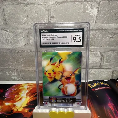 MINT 9.5 Pikachu & Raichu Lenticular Zukan (POP 1 / NONE HIGHER)