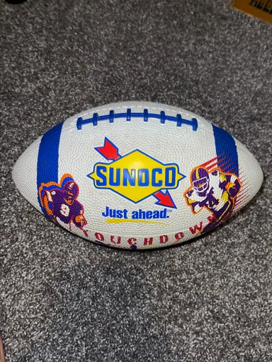 Sunoco Gas Station Football Souvenir Vintage Classic Used Pre Owned Rubber Ball.