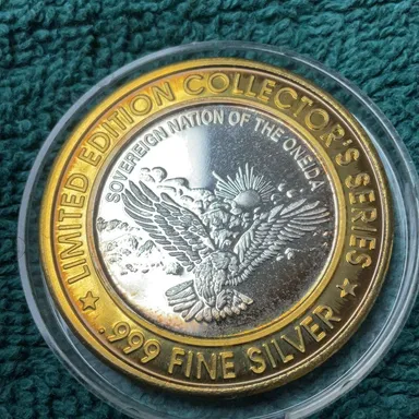Oneida Casino Bingo $10 Silver Strike Limited Edition Coin FALCON BIRD