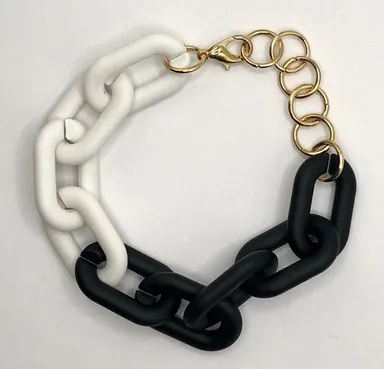 Chunky chain link bracelet (black/white)