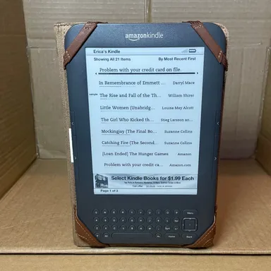 Amazon Kindle Keyboard (3rd Generation) Bundled With Case - Black NO CHARGER