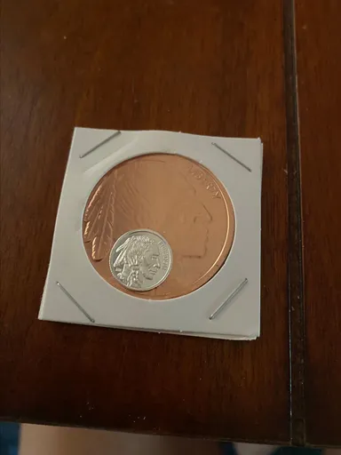 1 Oz Buffalo copper with 1 gram Buffalo silver