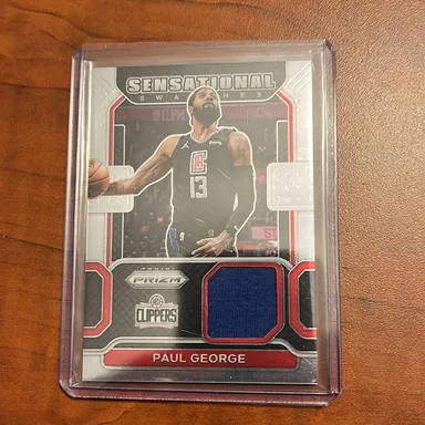 2021-22 prizm sensational swatches paul george game worn Clippers