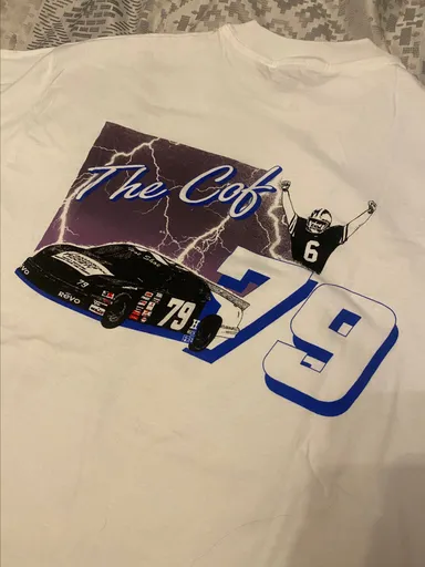 Signed Mike Cofer 79 The Cof NFL Racing Shirt XL