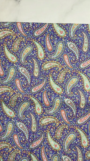 Purple Paisley Cotton Fabric- sold by the yard