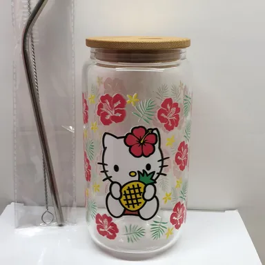 HK Glass/bamboo Tumbler Made with Love🥰