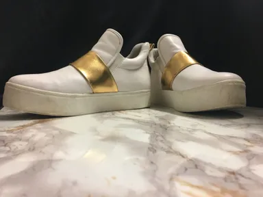 White Gold Slip-On Sneakers