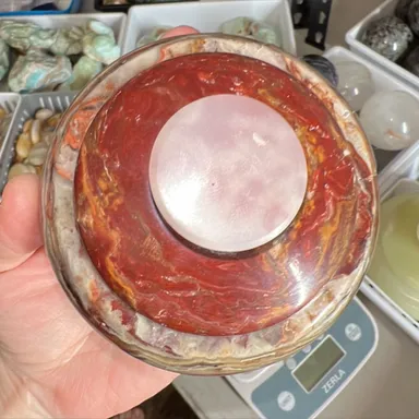 #2 repaired Onyx bowl with lid