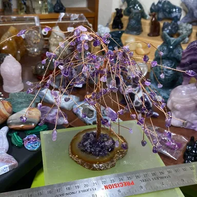 Amethyst Agate Wire Willow Tree