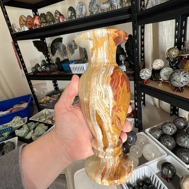 Repaired onyx vase