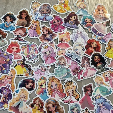 Assorted princess stickers glossy