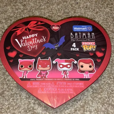 New: 2024 Funko Pocket Pop DC Batman Valentines Day Box 4-Pack Walmart Exclusive