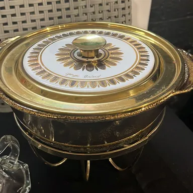 Georges Briard Covered Casserole with Warming Stand