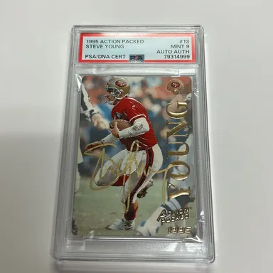 1995 Action Packed Steve Young 13  PSA MINT 9 Auto