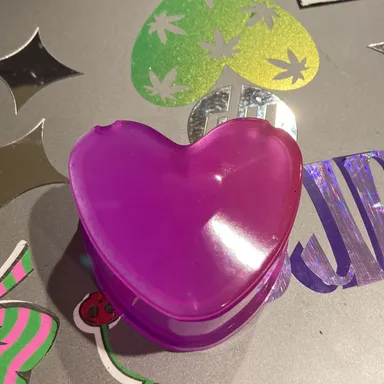 Epoxy resin glow in the dark pink and purple heart container