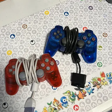Blue & Red Ps2 Sony OEM Controllers