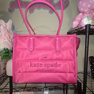 #1143 Kate Spade pink puffy tote