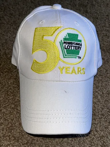 Pennsylvania Lottery 50 Years Hat Cap Mens Used Pre Owned One Size Adjustable
