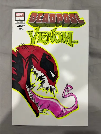 Deadpool/Venom Cover Sketch & Signed by James Fugate